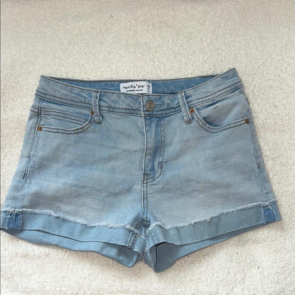 Vanilla Star Blue Jean Shorts Mid-Rise Cuffed
